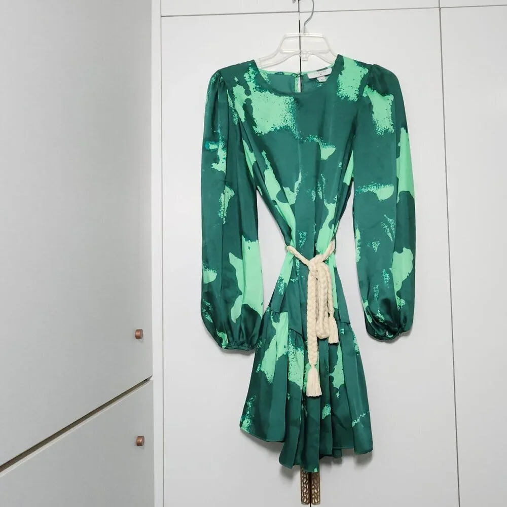 Alexis Dresses | Alexis For Target Long Sleeve Rope Belt Puff Sleeve Dress Size M | Color: Green | Size: M | Kinship3's Closet Alexis Dresses | Alexis For Target Long Sleeve Rope Belt Puff Sleeve Dress Size M | Color: Green | Size: M | Kinship3's Closet